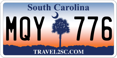 SC license plate MQY776