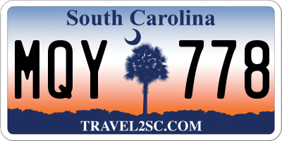 SC license plate MQY778
