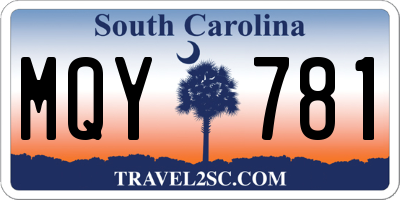 SC license plate MQY781