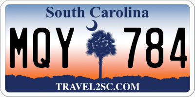 SC license plate MQY784