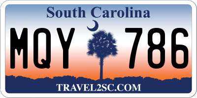 SC license plate MQY786