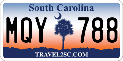 SC license plate MQY788