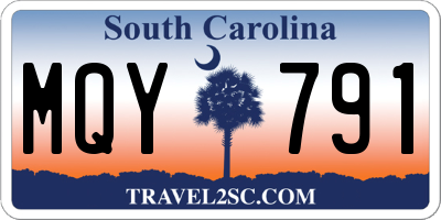 SC license plate MQY791