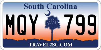 SC license plate MQY799