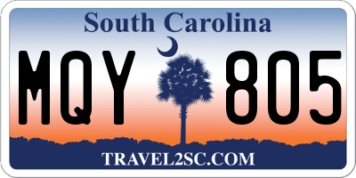 SC license plate MQY805