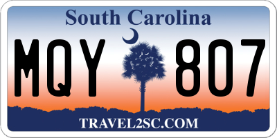 SC license plate MQY807