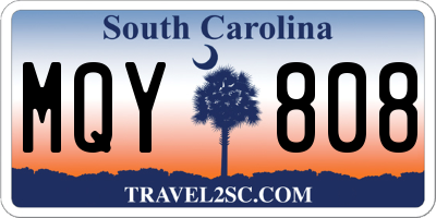 SC license plate MQY808