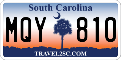 SC license plate MQY810