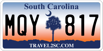 SC license plate MQY817