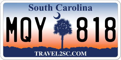 SC license plate MQY818