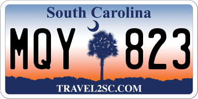 SC license plate MQY823