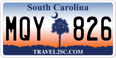 SC license plate MQY826