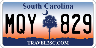 SC license plate MQY829