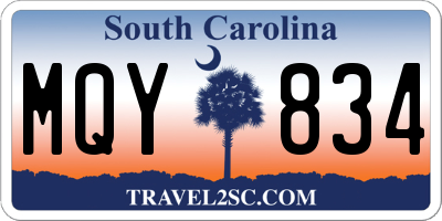 SC license plate MQY834