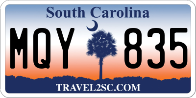SC license plate MQY835