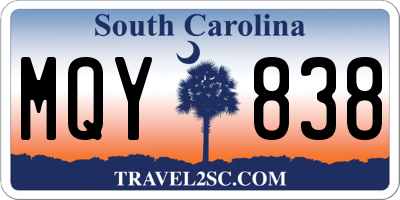 SC license plate MQY838