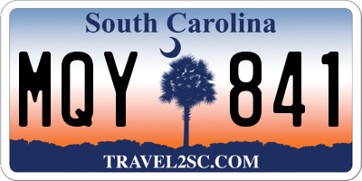 SC license plate MQY841