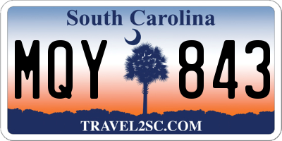 SC license plate MQY843