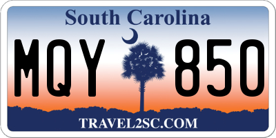 SC license plate MQY850