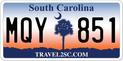 SC license plate MQY851