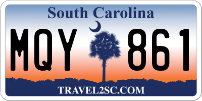 SC license plate MQY861