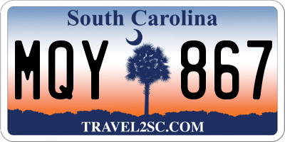 SC license plate MQY867