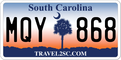 SC license plate MQY868