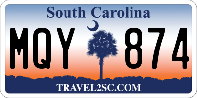 SC license plate MQY874