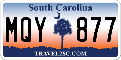SC license plate MQY877