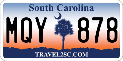 SC license plate MQY878
