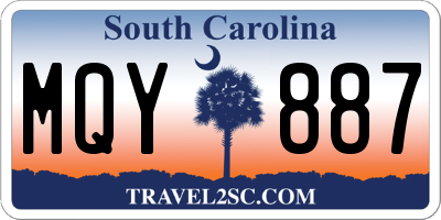 SC license plate MQY887