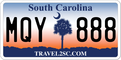 SC license plate MQY888