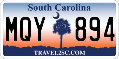SC license plate MQY894