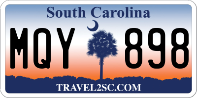 SC license plate MQY898