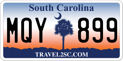 SC license plate MQY899