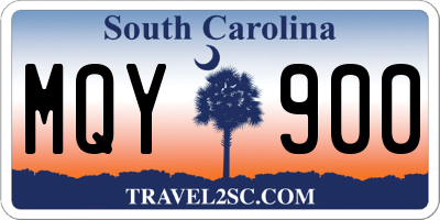 SC license plate MQY900