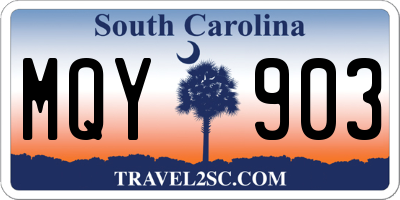 SC license plate MQY903