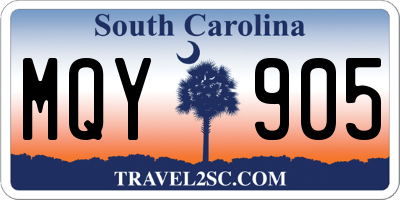 SC license plate MQY905