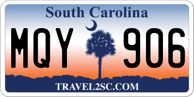 SC license plate MQY906