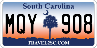 SC license plate MQY908
