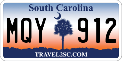 SC license plate MQY912
