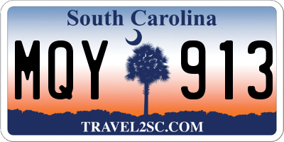 SC license plate MQY913