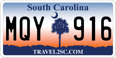 SC license plate MQY916