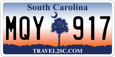 SC license plate MQY917