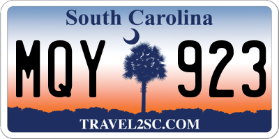 SC license plate MQY923
