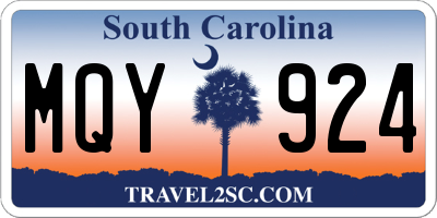 SC license plate MQY924