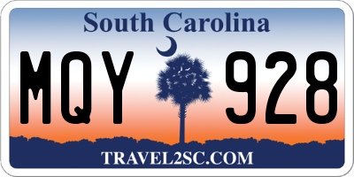 SC license plate MQY928