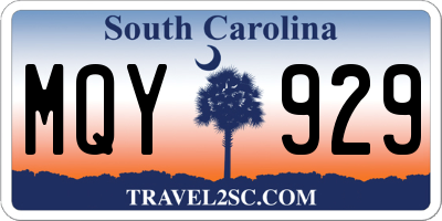 SC license plate MQY929