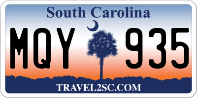 SC license plate MQY935