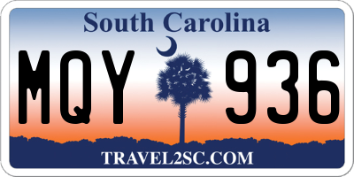 SC license plate MQY936